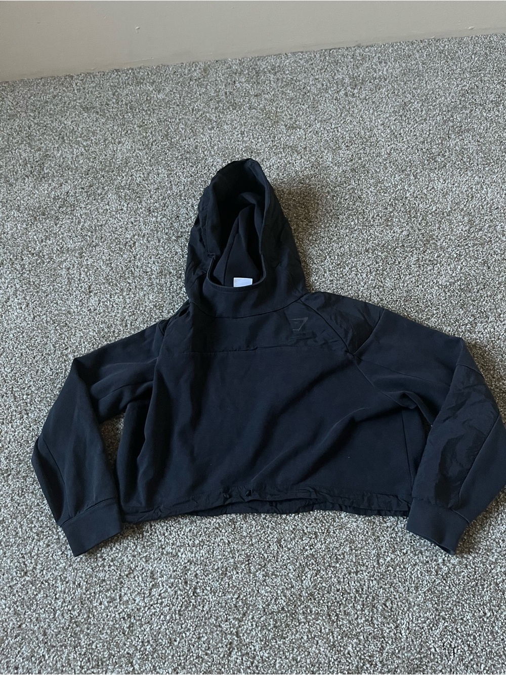 Gymshark Women’s Medium Black Cropped Hoodie Sweatshirt
